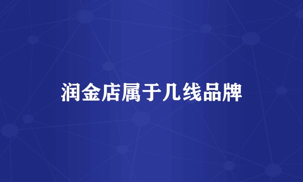 润金店属于几线品牌
