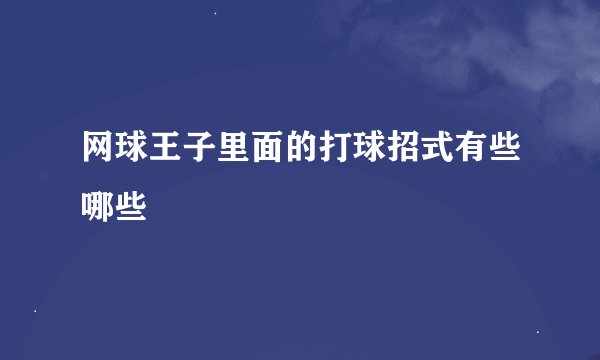 网球王子里面的打球招式有些哪些