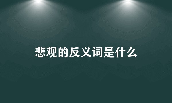 悲观的反义词是什么
