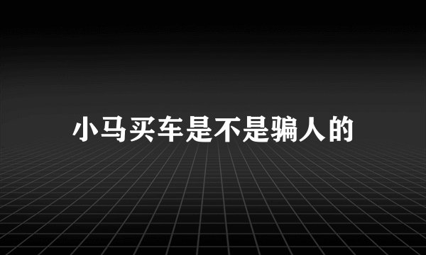 小马买车是不是骗人的