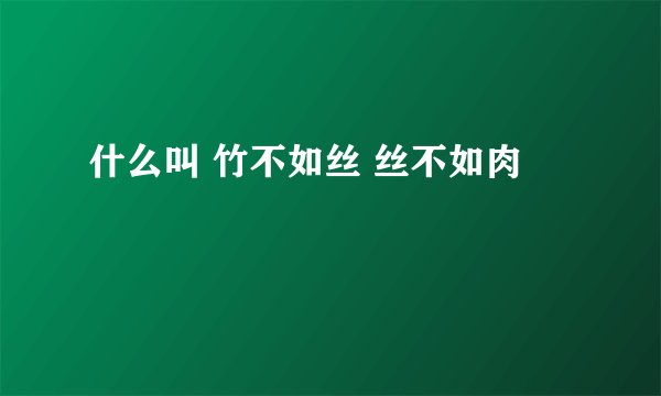 什么叫 竹不如丝 丝不如肉