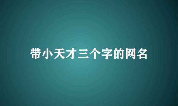 带小天才三个字的网名