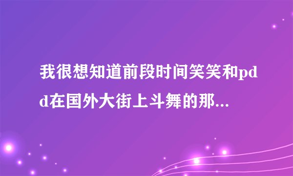 我很想知道前段时间笑笑和pdd在国外大街上斗舞的那几段舞蹈是什么？好搞笑啊。自创的么还是有原版。