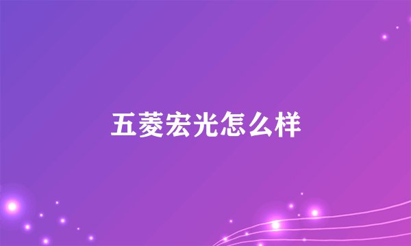 五菱宏光怎么样