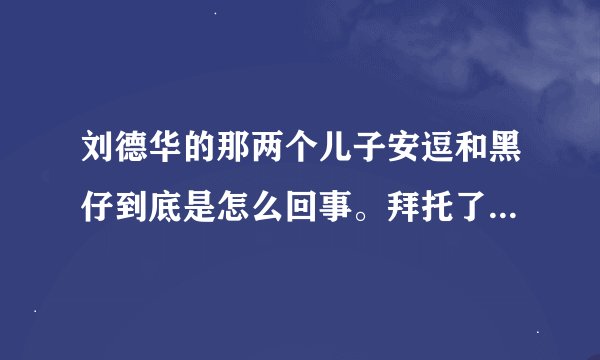 刘德华的那两个儿子安逗和黑仔到底是怎么回事。拜托了各位 谢谢