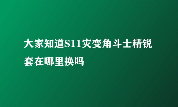 大家知道S11灾变角斗士精锐套在哪里换吗