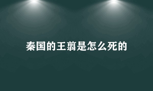 秦国的王翦是怎么死的