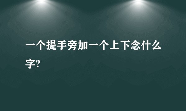 一个提手旁加一个上下念什么字?