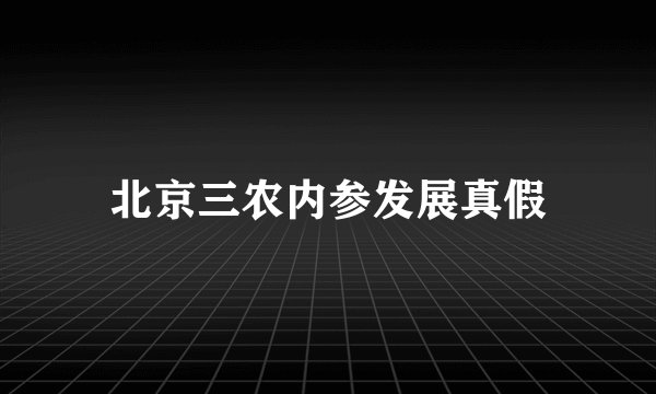 北京三农内参发展真假