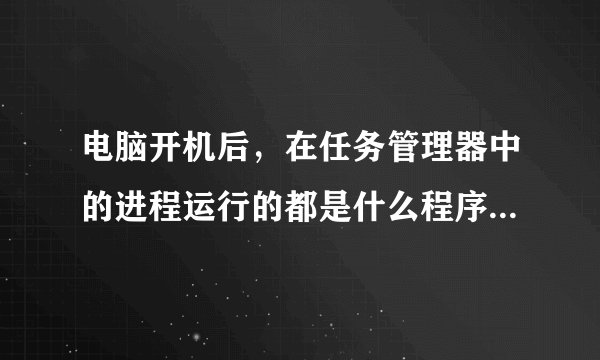 电脑开机后，在任务管理器中的进程运行的都是什么程序啊？具体一点