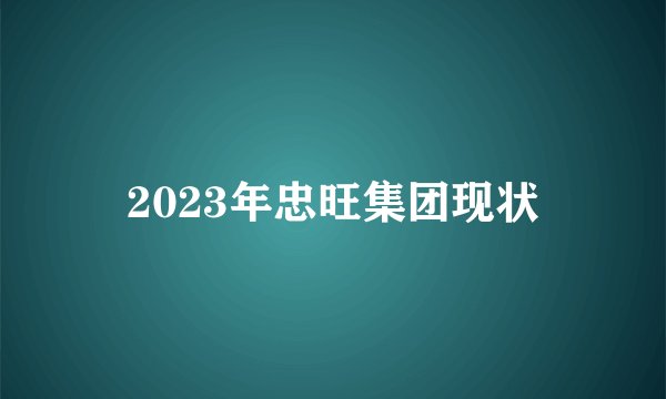 2023年忠旺集团现状