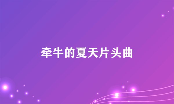 牵牛的夏天片头曲