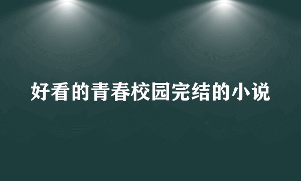 好看的青春校园完结的小说
