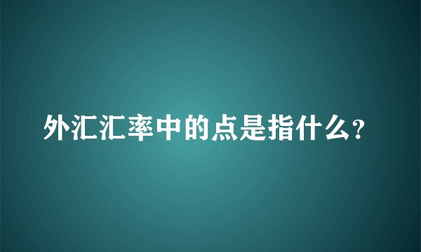 外汇汇率中的点是指什么？