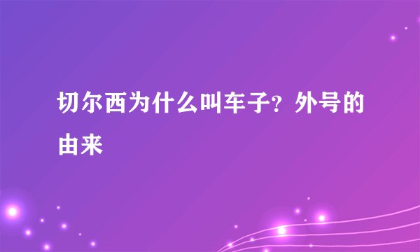 切尔西为什么叫车子？外号的由来