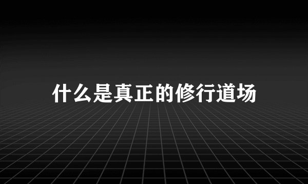 什么是真正的修行道场