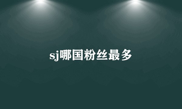 sj哪国粉丝最多