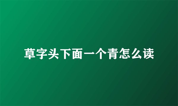 草字头下面一个青怎么读