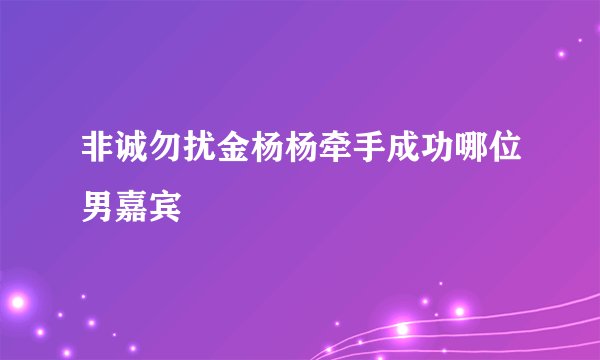 非诚勿扰金杨杨牵手成功哪位男嘉宾