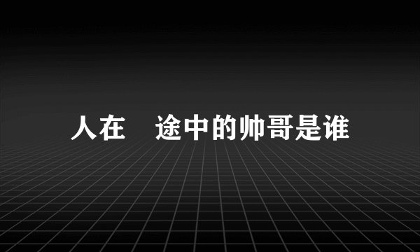 人在囧途中的帅哥是谁