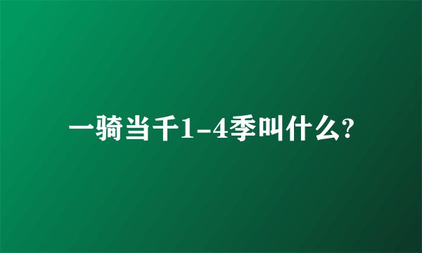 一骑当千1-4季叫什么?