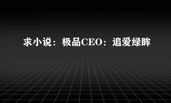 求小说：极品CEO：追爱绿眸