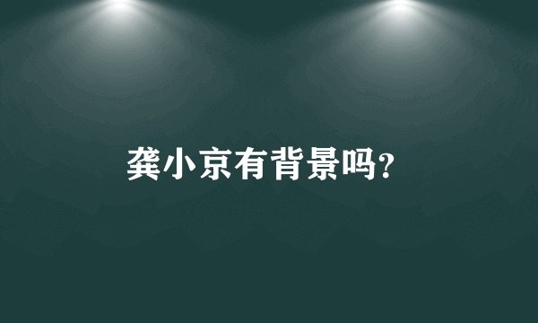 龚小京有背景吗？