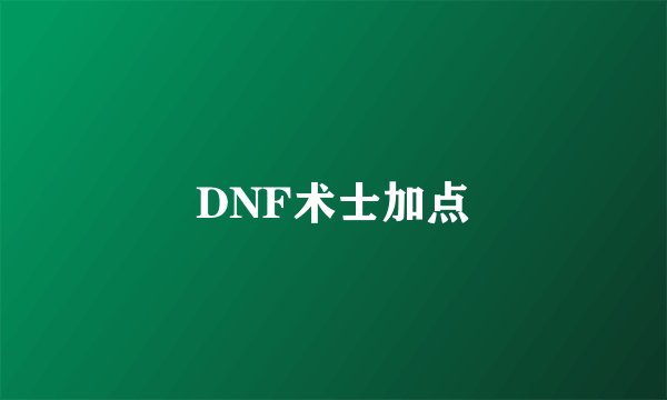 DNF术士加点