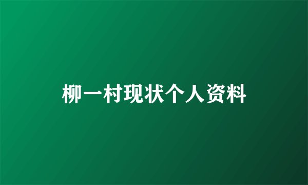 柳一村现状个人资料
