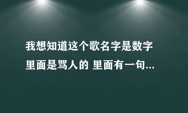 我想知道这个歌名字是数字 里面是骂人的 里面有一句是什么样的客户什么样的对待