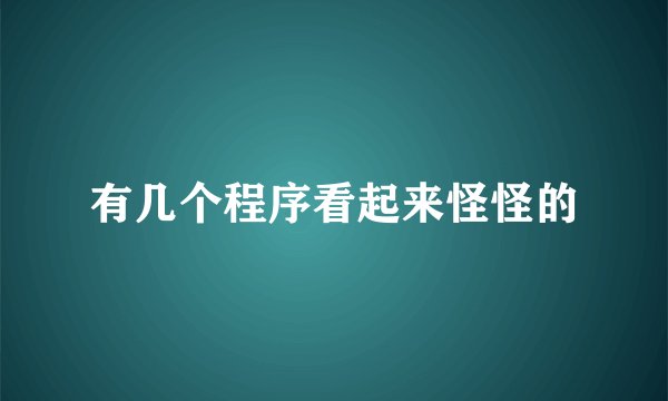 有几个程序看起来怪怪的