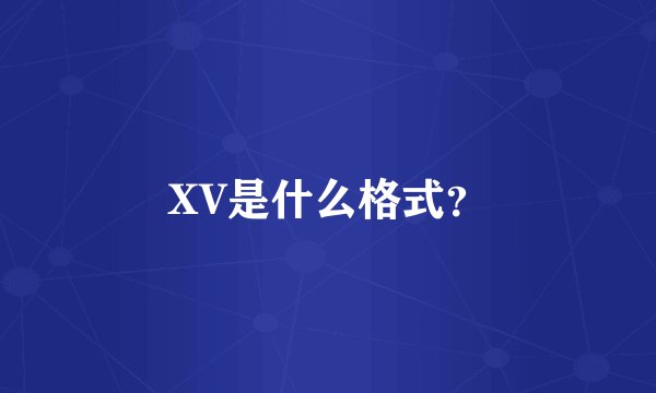 XV是什么格式？