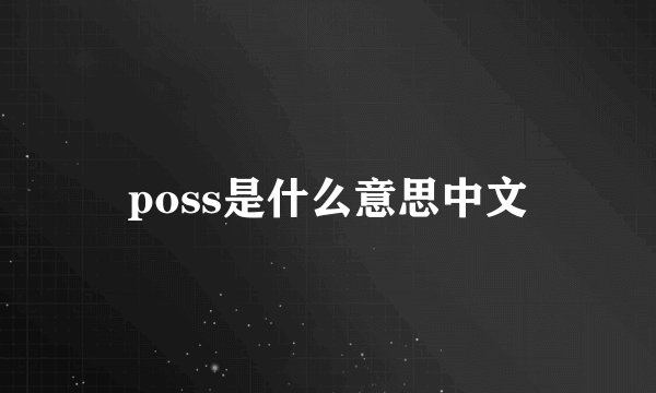 poss是什么意思中文