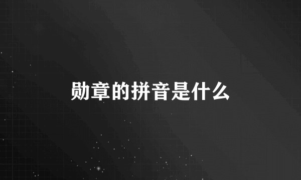 勋章的拼音是什么