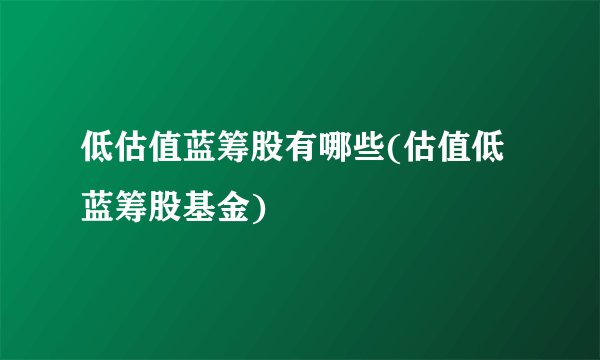低估值蓝筹股有哪些(估值低蓝筹股基金)