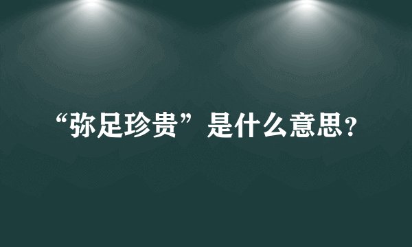“弥足珍贵”是什么意思？