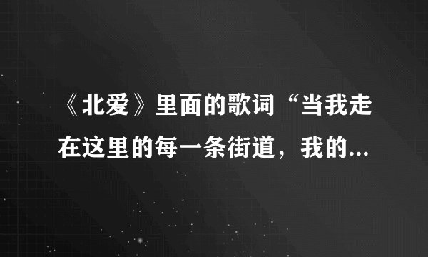 《北爱》里面的歌词“当我走在这里的每一条街道，我的心似乎不能平竟”是什么歌曲