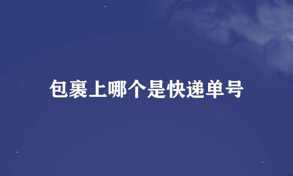 包裹上哪个是快递单号