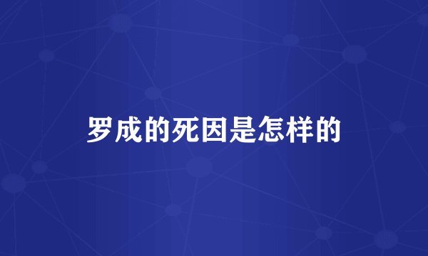罗成的死因是怎样的
