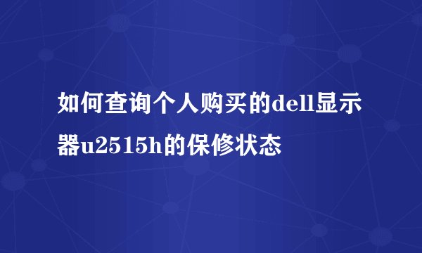 如何查询个人购买的dell显示器u2515h的保修状态