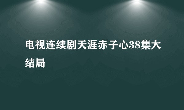 电视连续剧天涯赤子心38集大结局