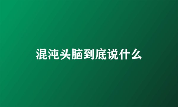 混沌头脑到底说什么