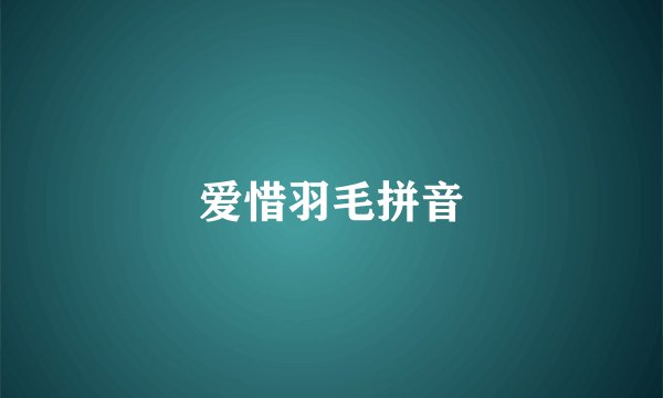 爱惜羽毛拼音